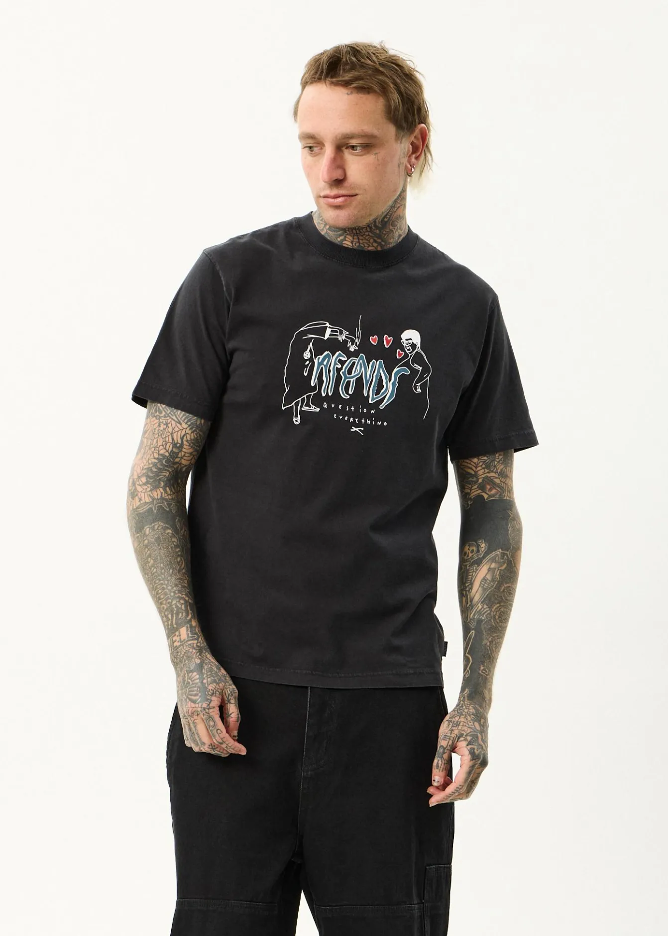 T-Shirts<Afends Torched - Retro Tee Stone Black