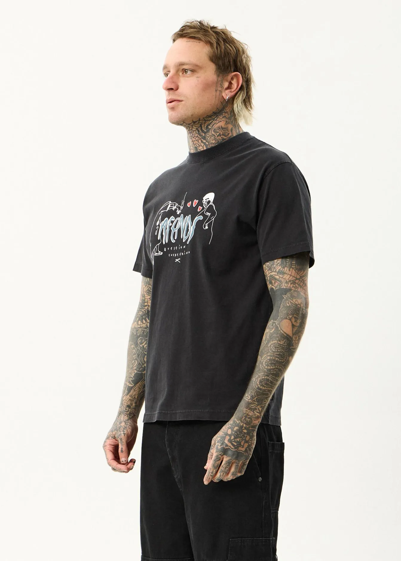 T-Shirts<Afends Torched - Retro Tee Stone Black