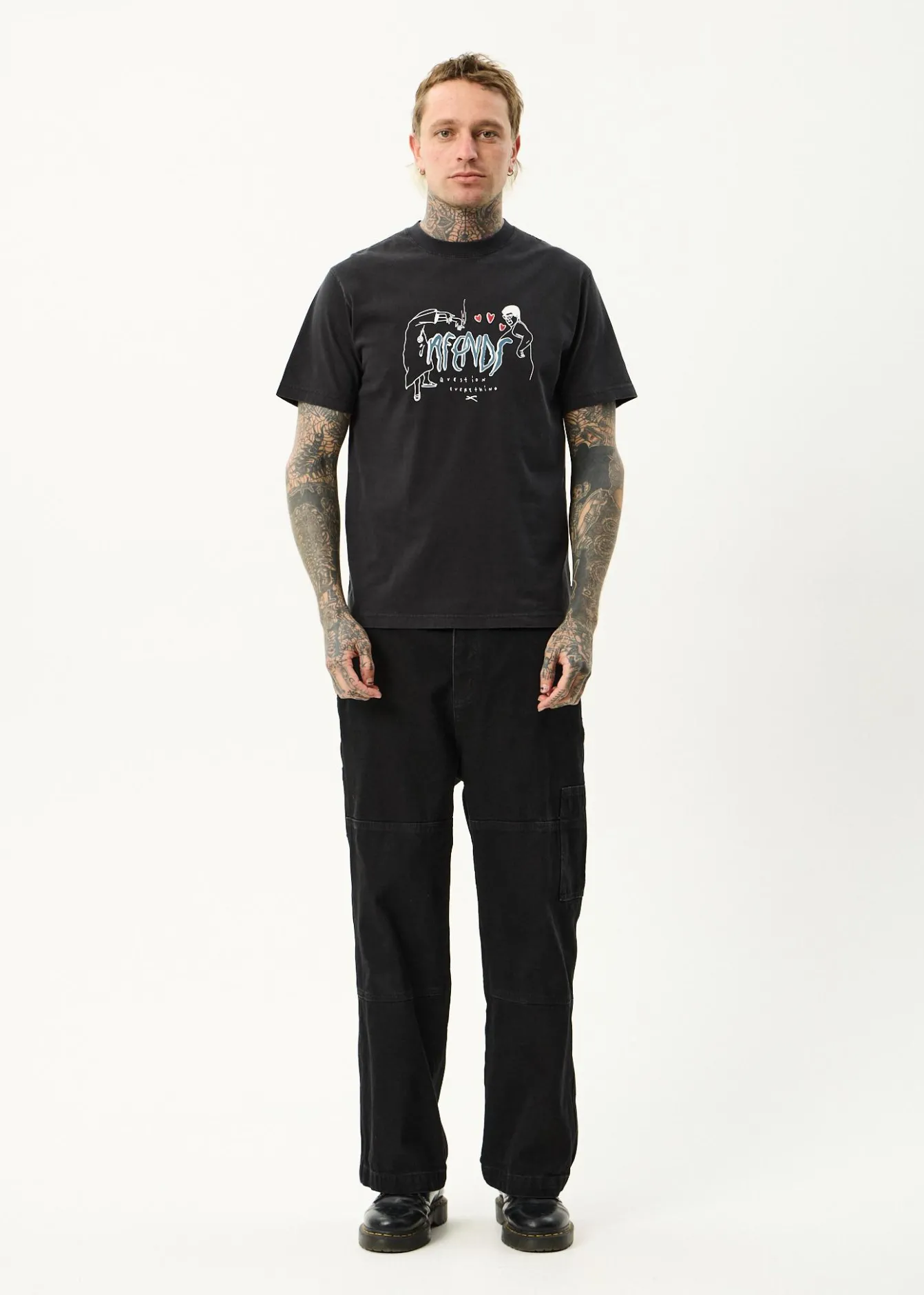 T-Shirts<Afends Torched - Retro Tee Stone Black