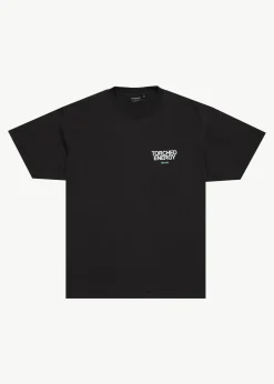 T-Shirts<Afends Torched Energy - Boxy Tee Stone Black
