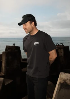 T-Shirts<Afends Torched Energy  - Boxy Tee Stone Black