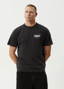 T-Shirts<Afends Torched Energy - Boxy Tee Stone Black