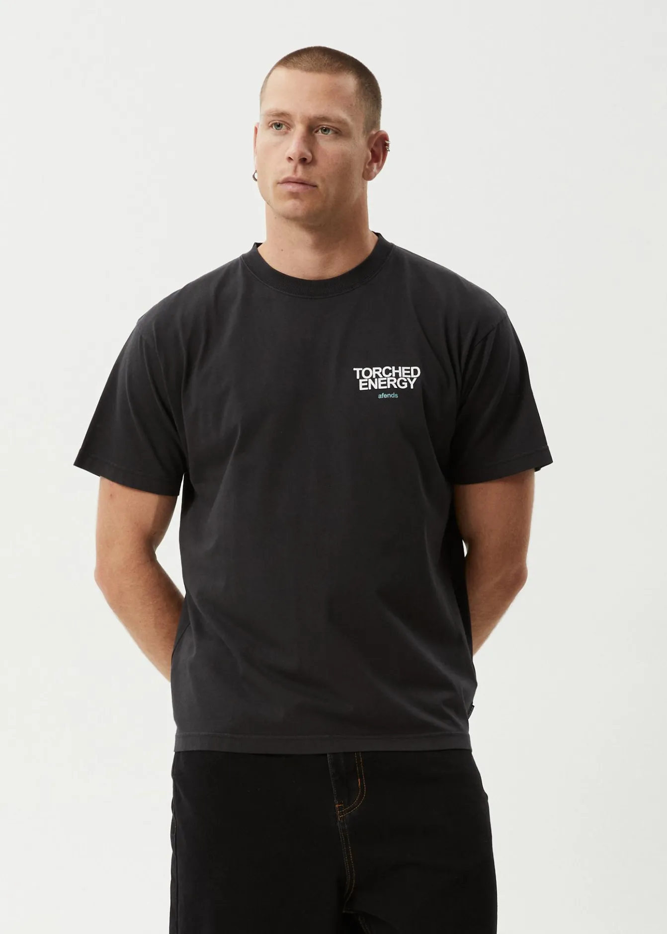 T-Shirts<Afends Torched Energy - Boxy Tee Stone Black