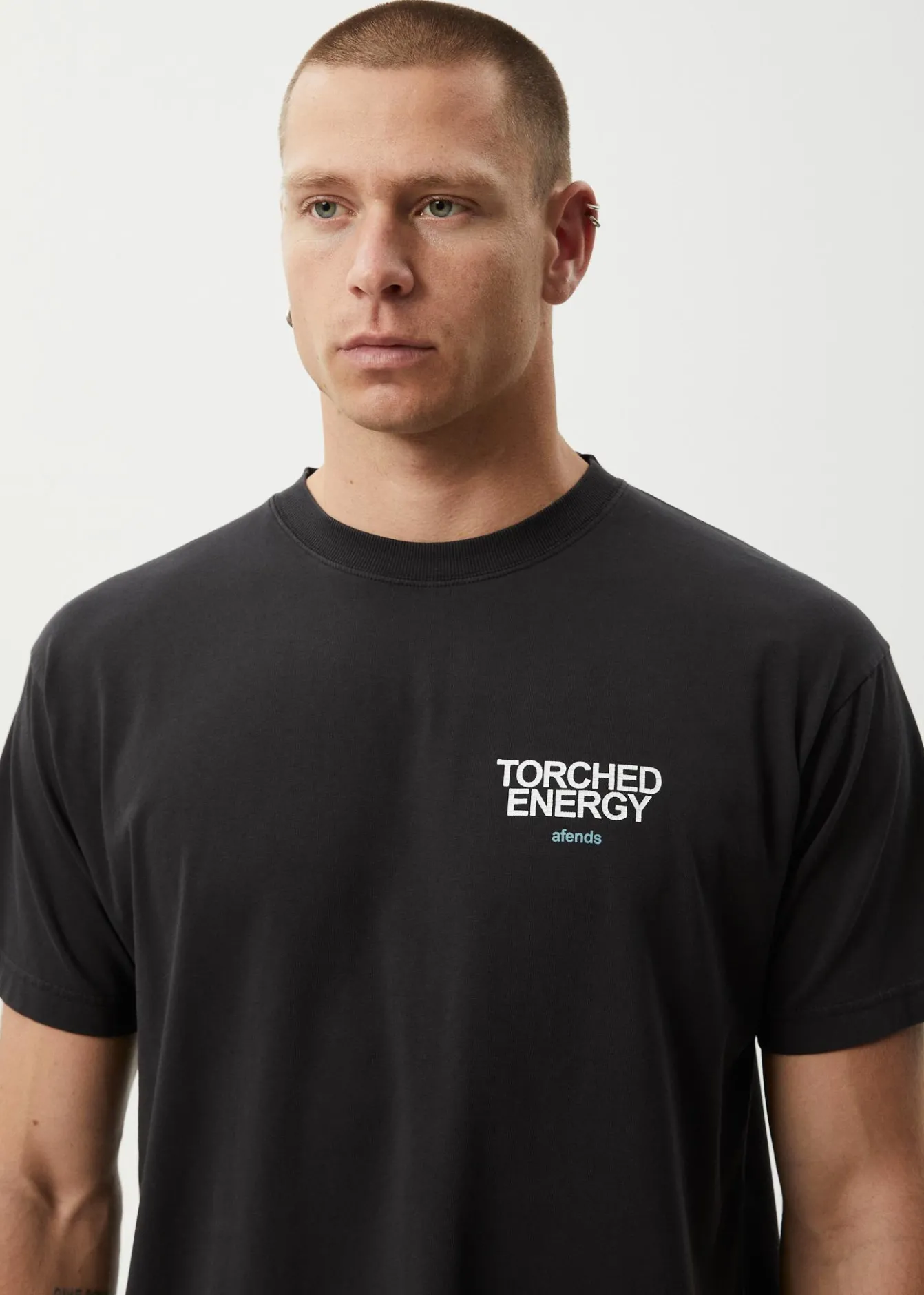 T-Shirts<Afends Torched Energy - Boxy Tee Stone Black