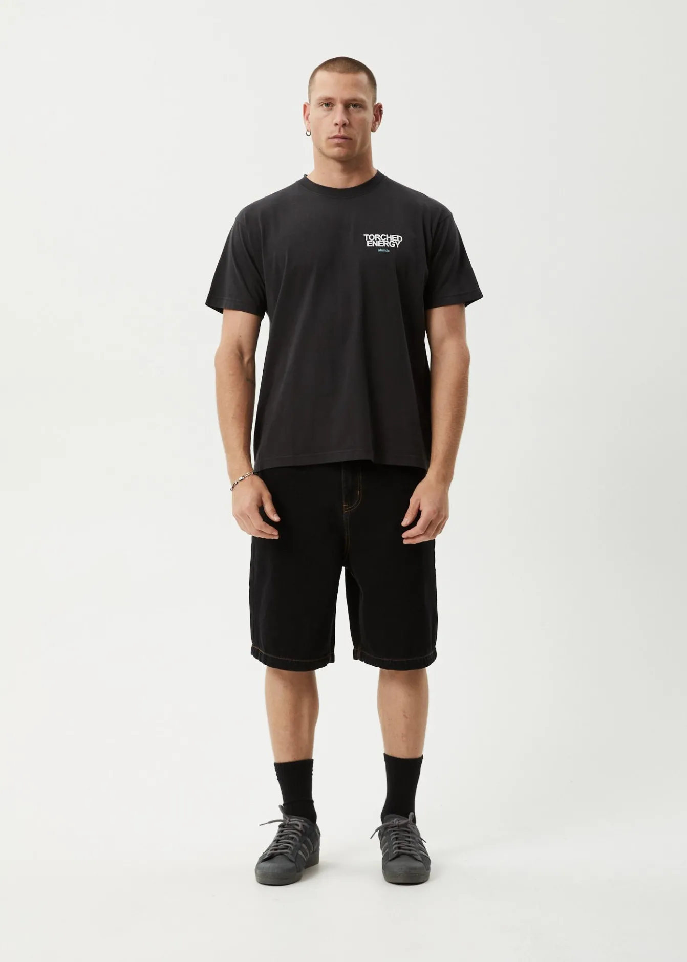 T-Shirts<Afends Torched Energy - Boxy Tee Stone Black