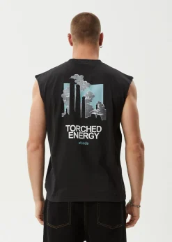 Sleeveless<Afends Torched Energy - Sleeveless Tee Stone Black