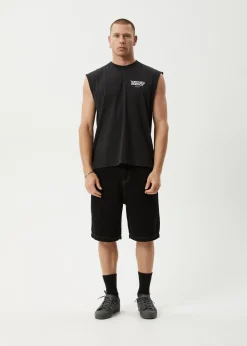 Sleeveless<Afends Torched Energy - Sleeveless Tee Stone Black