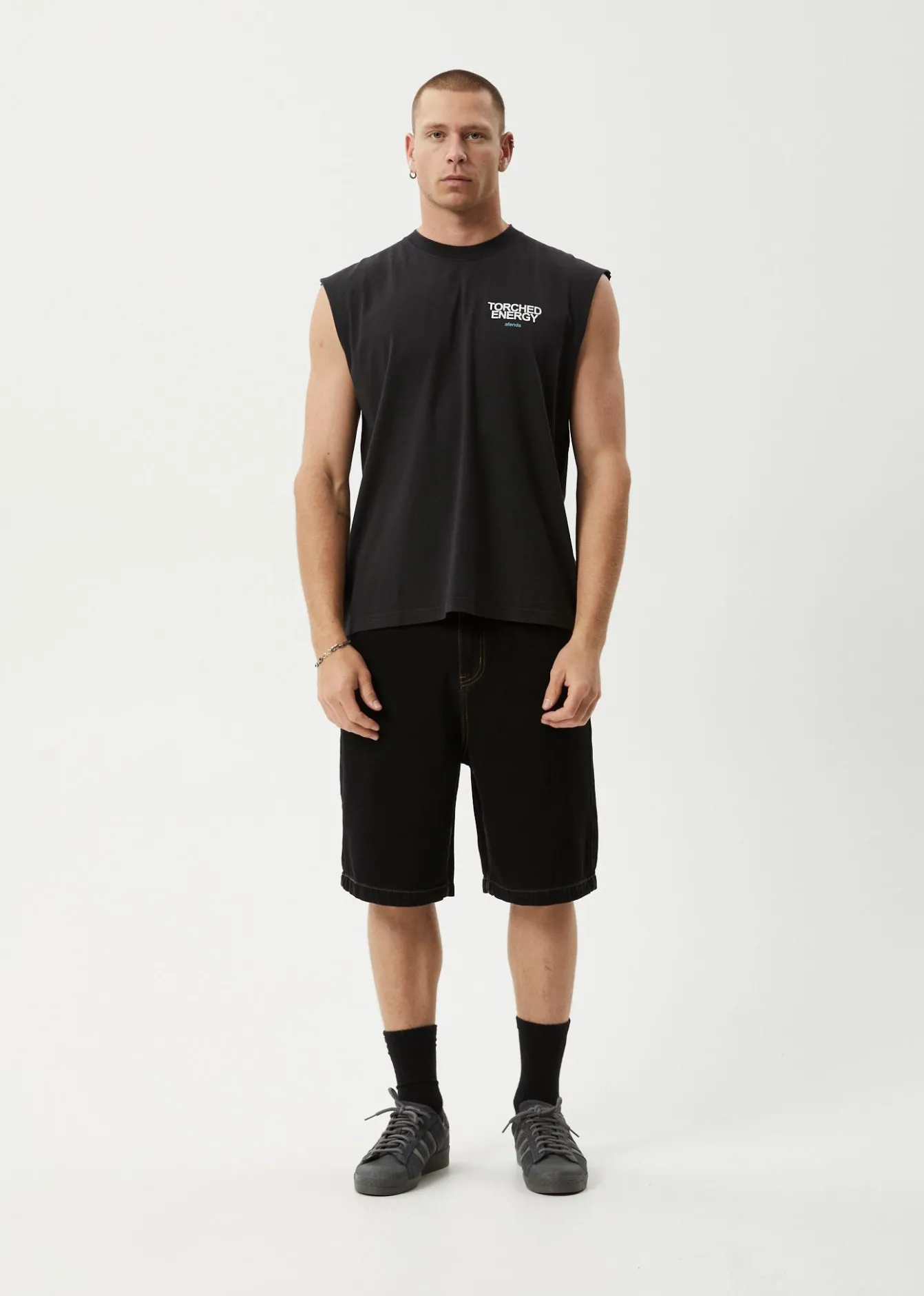 Sleeveless<Afends Torched Energy - Sleeveless Tee Stone Black