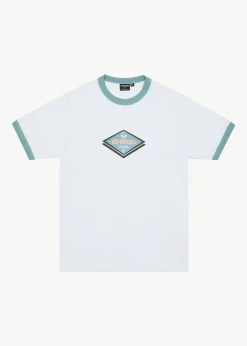 T-Shirts<Afends Tractorbeam - Ringer Tee White