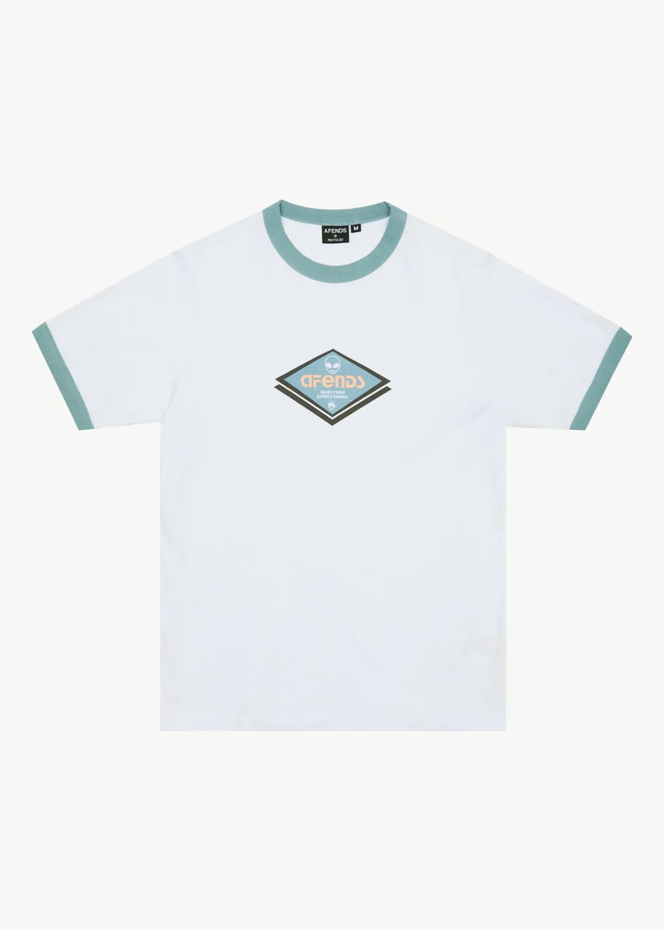 T-Shirts<Afends Tractorbeam - Ringer Tee White