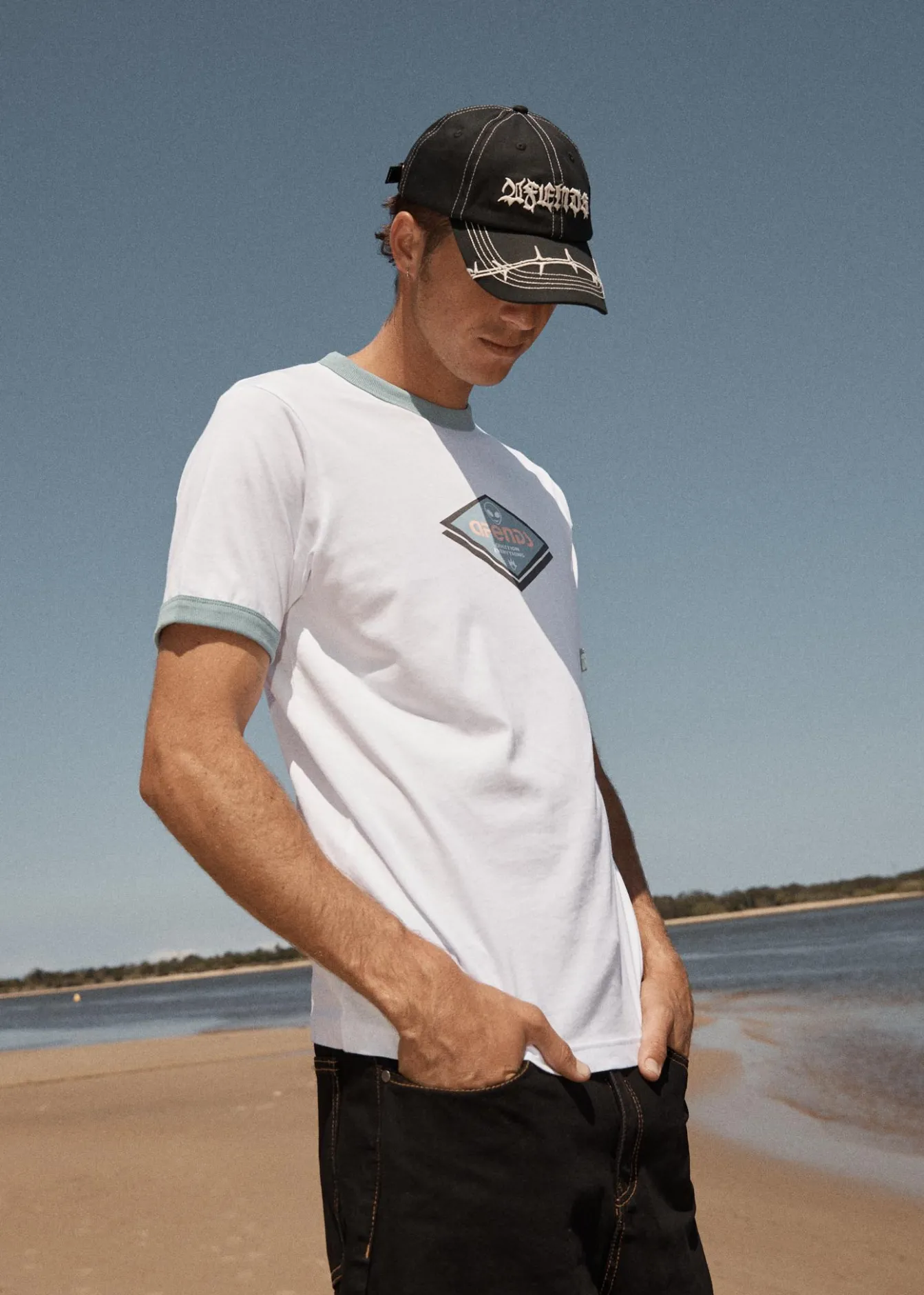 T-Shirts<Afends Tractorbeam - Ringer Tee White