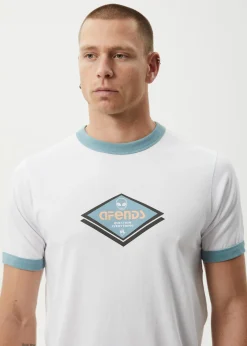 T-Shirts<Afends Tractorbeam - Ringer Tee White