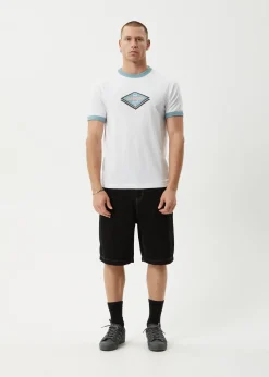 T-Shirts<Afends Tractorbeam - Ringer Tee White