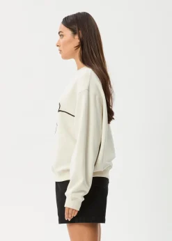 Outerwear<Afends Tranquil - Crew Neck Jumper Moonbeam
