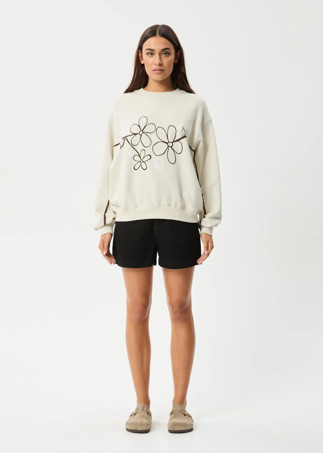 Outerwear<Afends Tranquil - Crew Neck Jumper Moonbeam