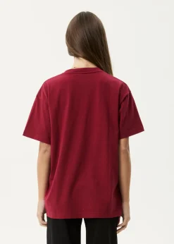 Tees & Shirts<Afends Tranquil  - Oversized Tee Burgundy