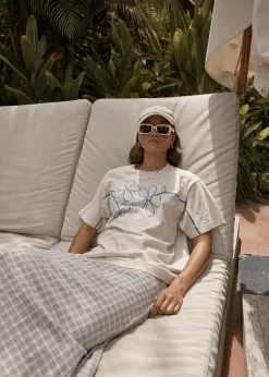 Tees & Shirts<Afends Tranquil  - Oversized Tee Moonbeam