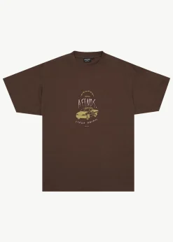 T-Shirts<Afends Trayback  - Boxy Tee Coffee