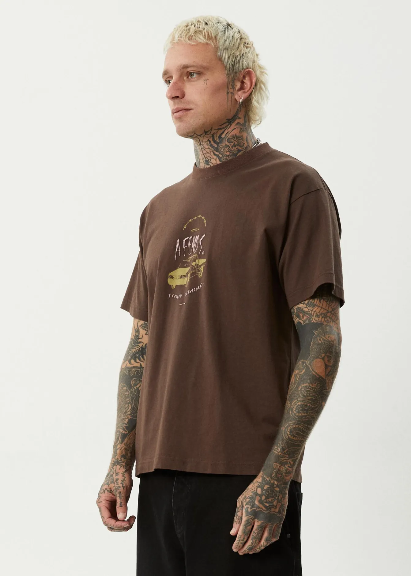 T-Shirts<Afends Trayback - Boxy Tee Coffee