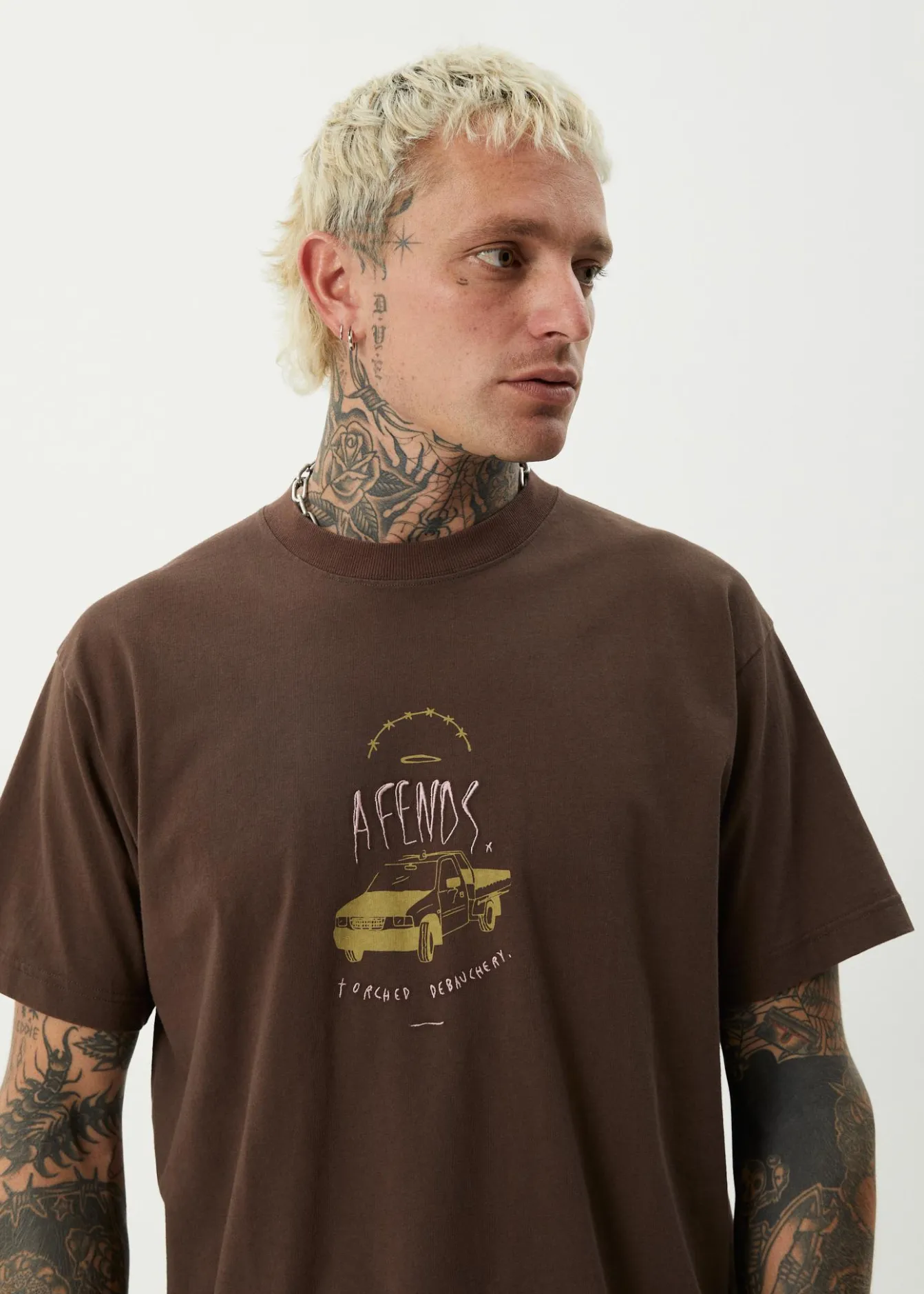 T-Shirts<Afends Trayback - Boxy Tee Coffee