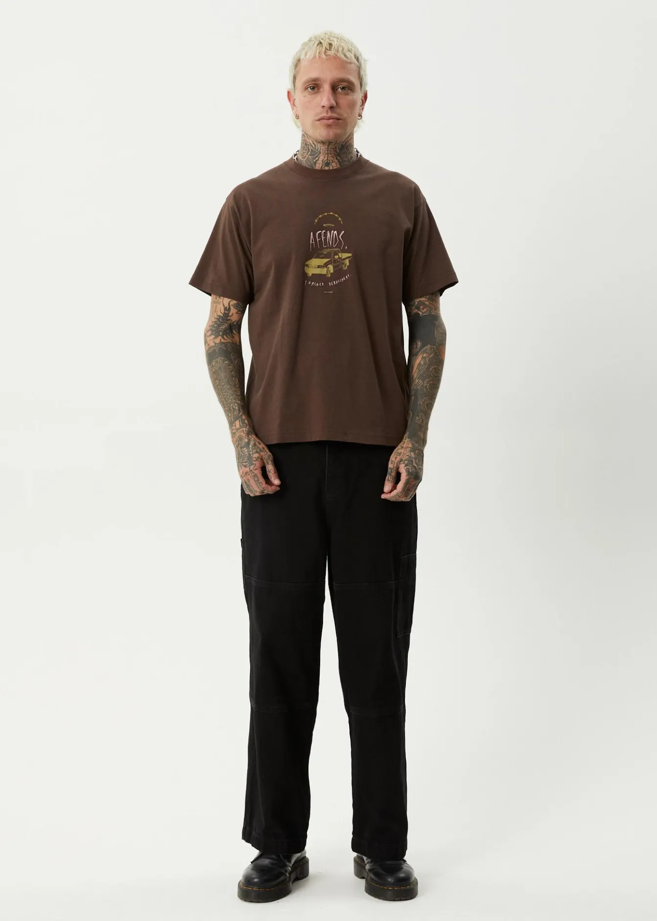 T-Shirts<Afends Trayback - Boxy Tee Coffee