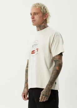 T-Shirts<Afends Trayback  - Boxy Tee Moonbeam