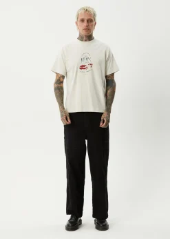 T-Shirts<Afends Trayback  - Boxy Tee Moonbeam