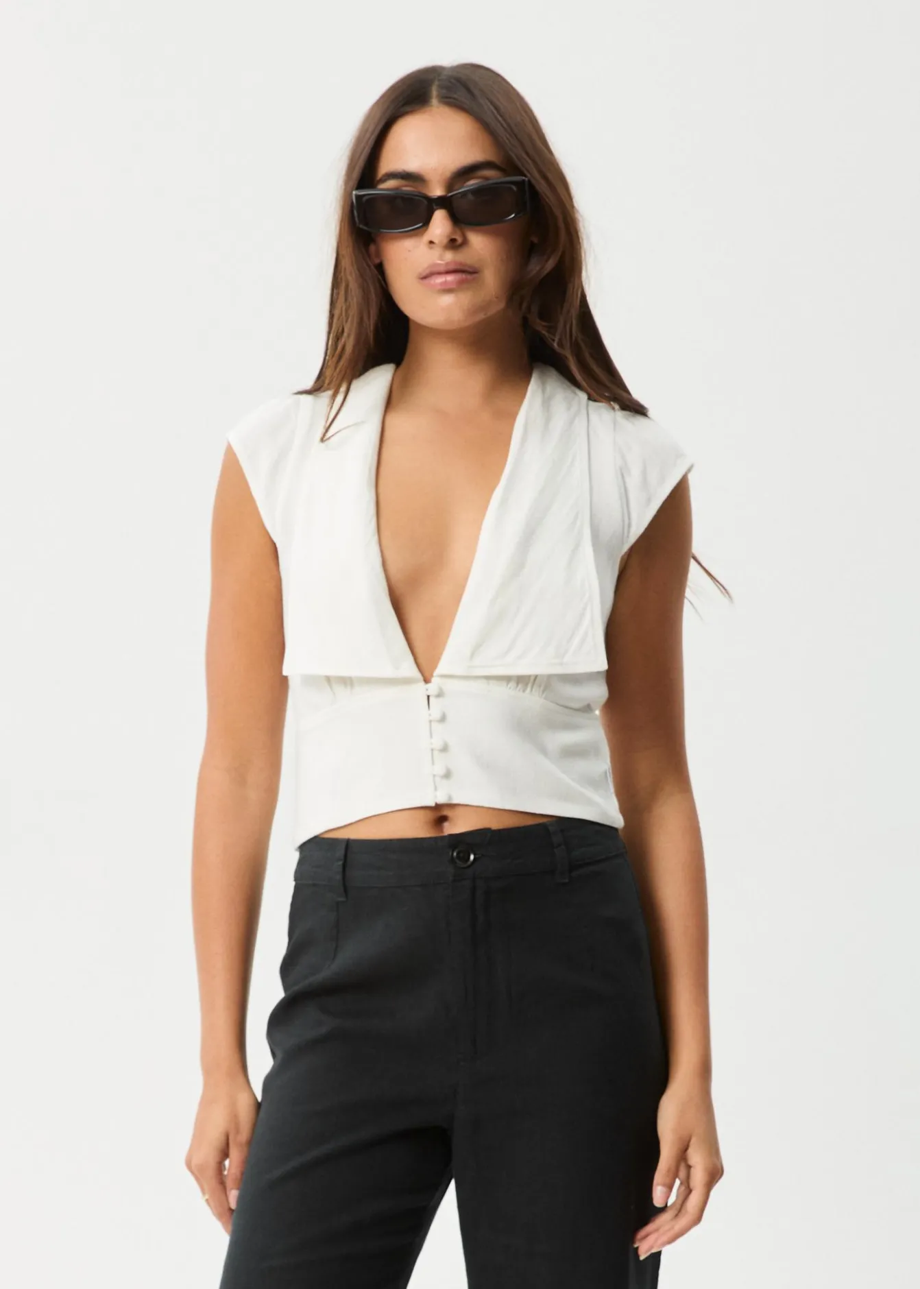 Sleeveless<Afends Twila - Button Up Top White