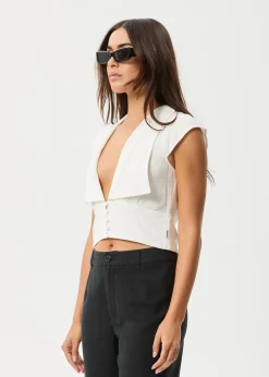 Sleeveless<Afends Twila - Button Up Top White
