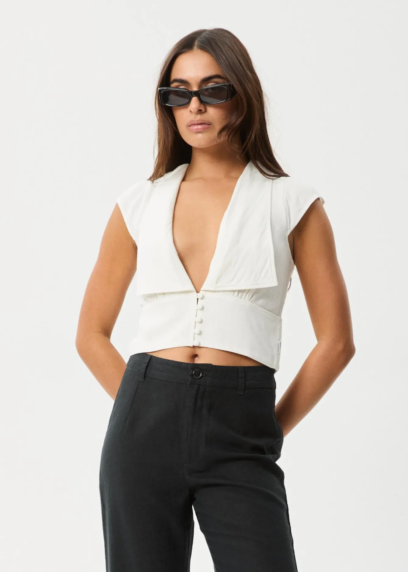 Sleeveless<Afends Twila - Button Up Top White