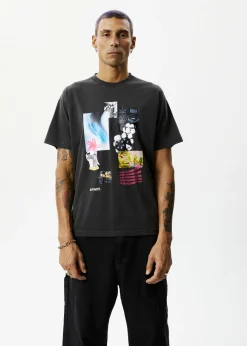 T-Shirts<Afends Under Pressure  - Graphic Boxy Tee Stone Black