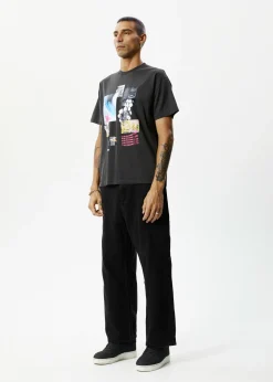 T-Shirts<Afends Under Pressure  - Graphic Boxy Tee Stone Black