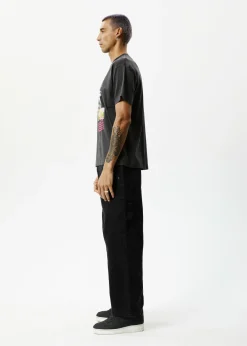 T-Shirts<Afends Under Pressure  - Graphic Boxy Tee Stone Black