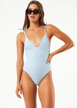 Swimwear<Afends Underworld  - Tie One Piece Swimsuit Powder Blue