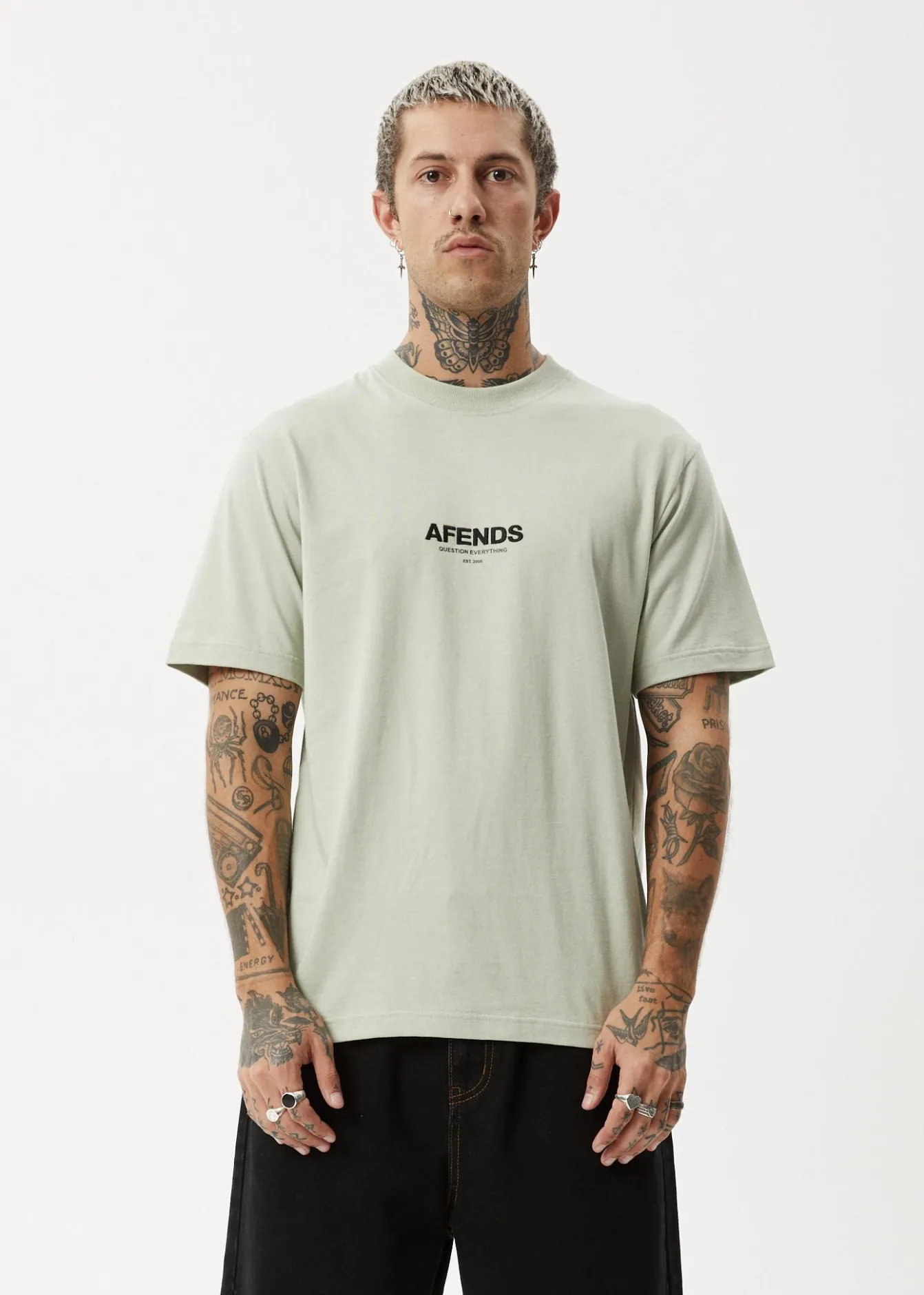 T-Shirts<Afends Vinyl - Retro Tee Eucalyptus