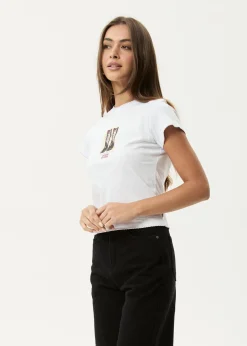 Tees & Shirts<Afends Walking  -  Baby Tee White