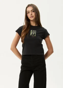 Tees & Shirts<Afends Walking  -  Baby Tee Stone Black
