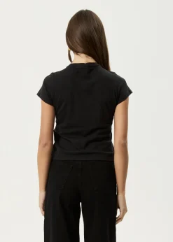 Tees & Shirts<Afends Walking  -  Baby Tee Stone Black