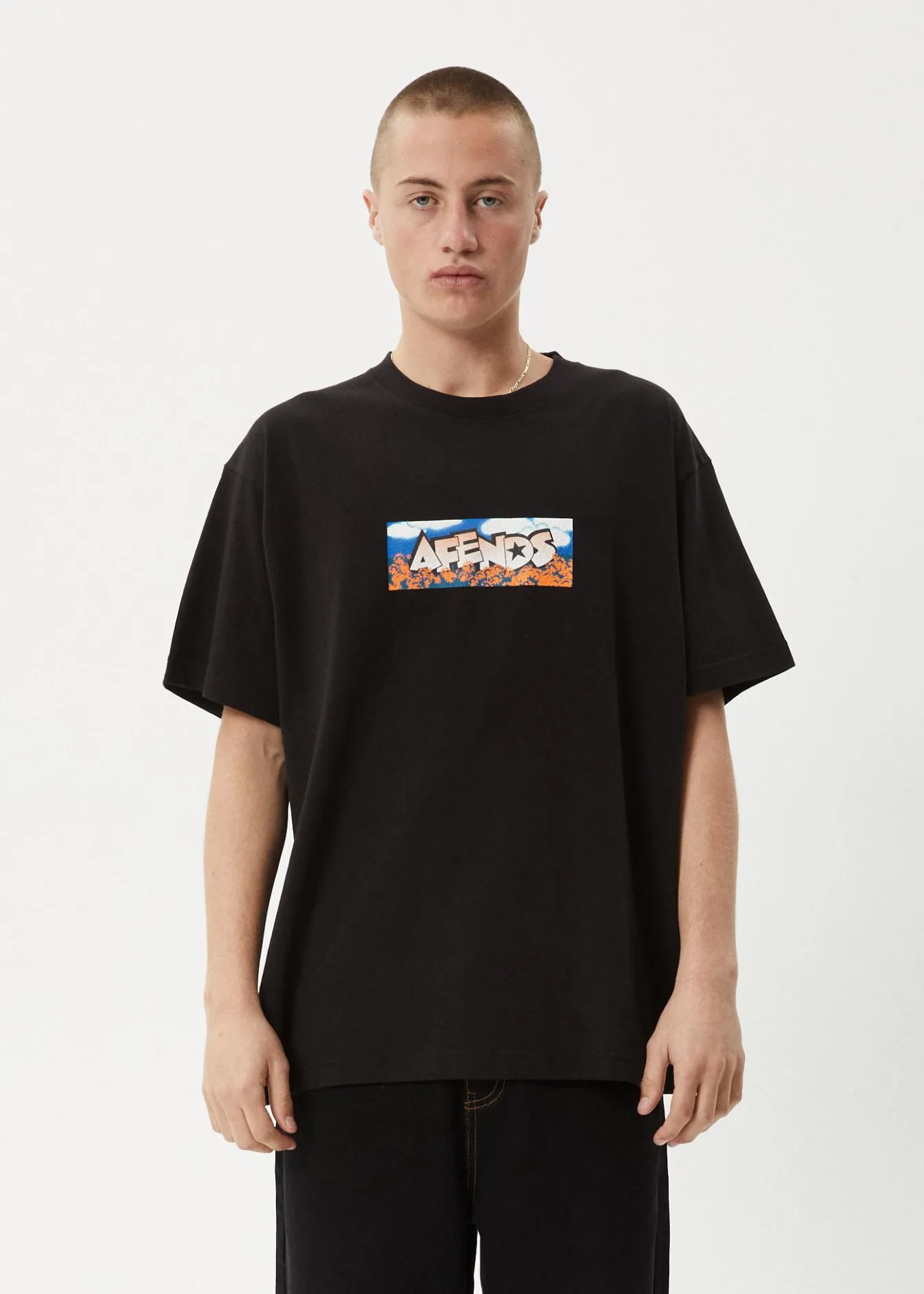 T-Shirts<Afends Wall Flower - Boxy Tee Black