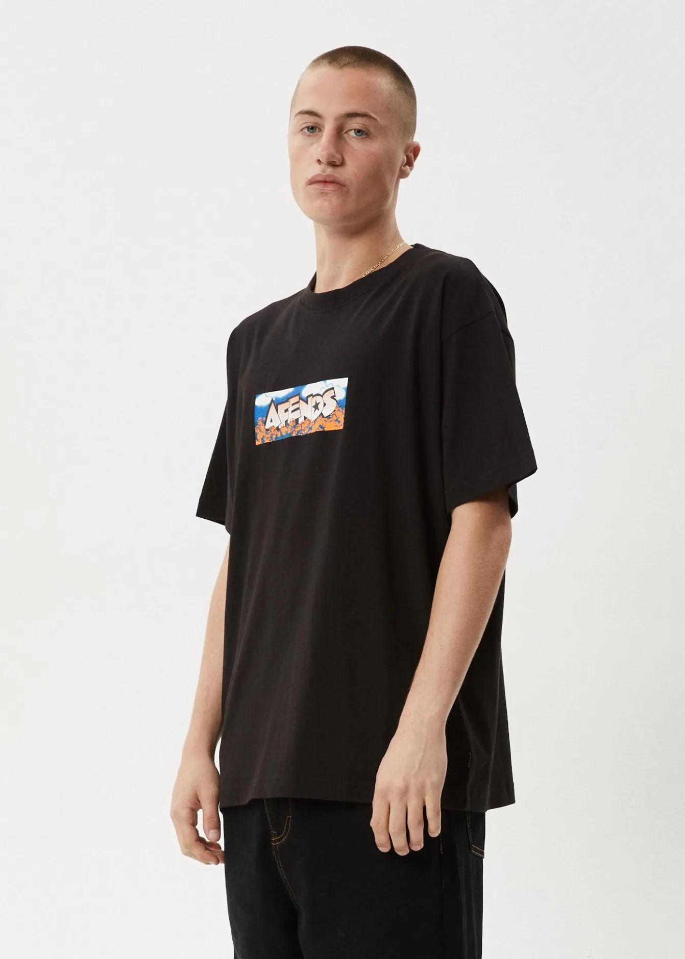T-Shirts<Afends Wall Flower - Boxy Tee Black