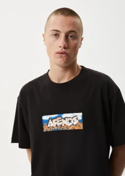 T-Shirts<Afends Wall Flower - Boxy Tee Black