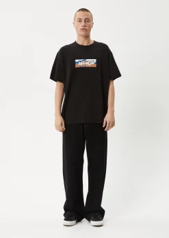 T-Shirts<Afends Wall Flower - Boxy Tee Black