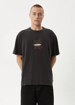 T-Shirts<Afends Webhead  - Boxy Tee Stone Black