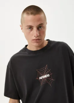 T-Shirts<Afends Webhead  - Boxy Tee Stone Black