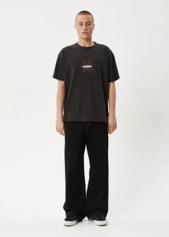 T-Shirts<Afends Webhead  - Boxy Tee Stone Black