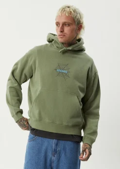 Sweaters & Hoodies<Afends Webhead  - Hoodie Oil Green