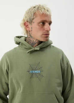 Sweaters & Hoodies<Afends Webhead  - Hoodie Oil Green
