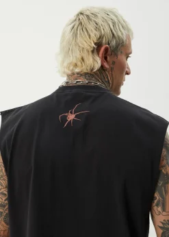 Sleeveless<Afends Webhead  - Sleeveless Tee Stone Black