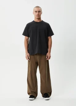 Pants<Afends Welcome Back  - Corduroy Baggy Pant Fossil