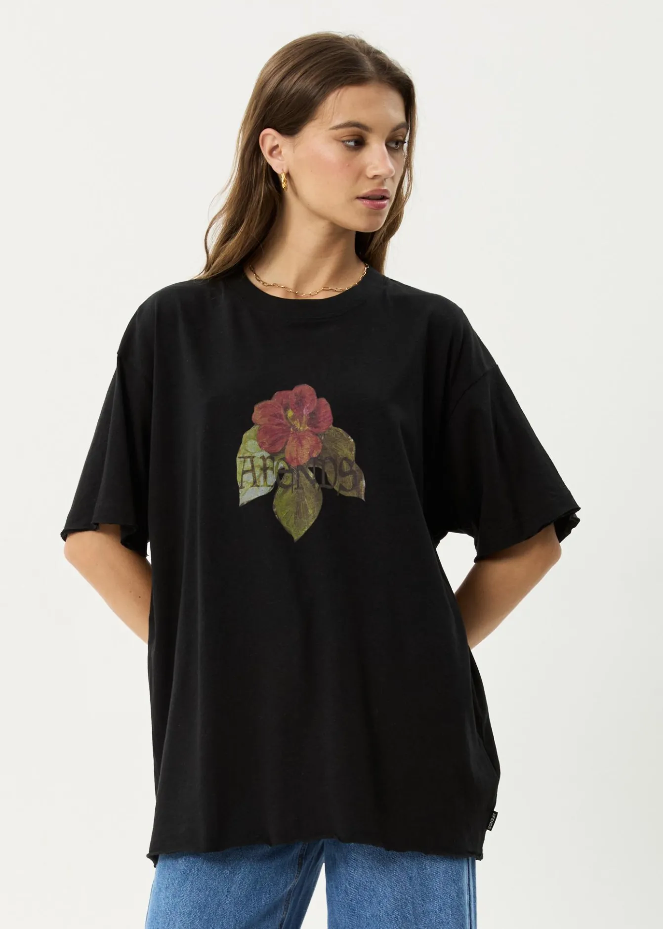 Tees & Shirts<Afends Wildflower - Oversized Tee Black